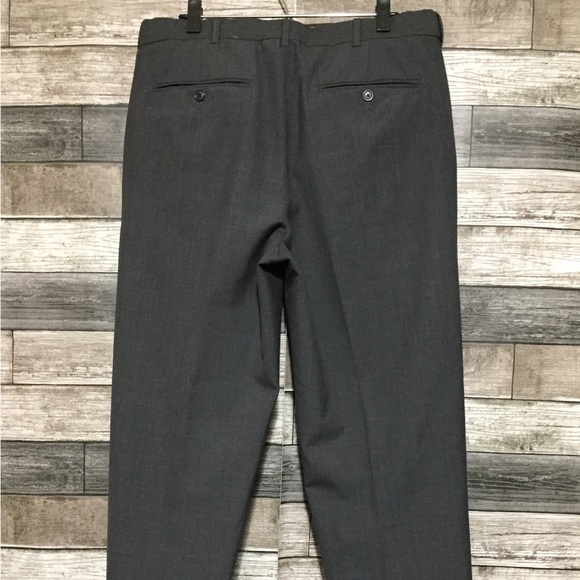 Lands End Traditional Fit Wool Dress Pants Men’s 36x30 Gray Pleated Cuffed - Picture 6 of 11